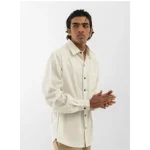 Cannabie WannaBe Patchwork Full Sleeves Hemp Shirt Off White - Image 3