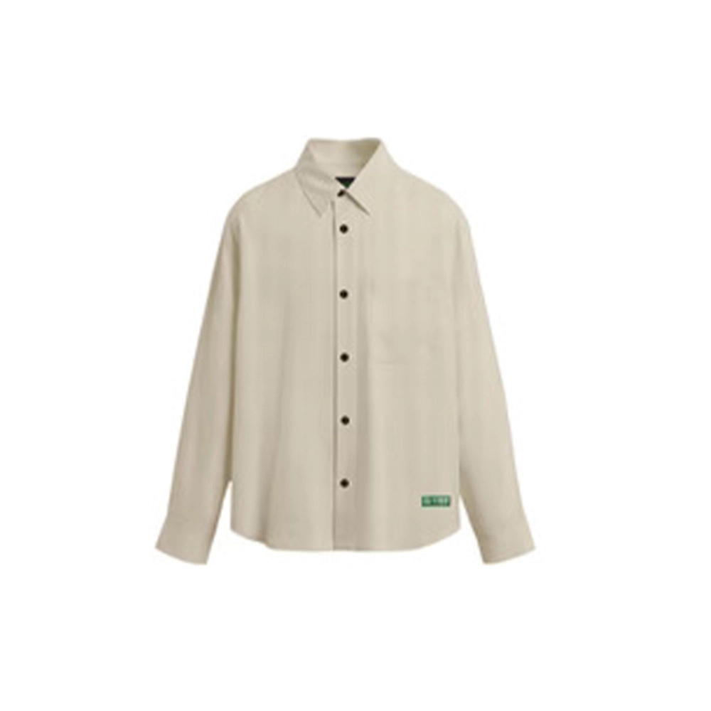 Cannabie WannaBe Patchwork Full Sleeves Hemp Shirt Off White - Image 1