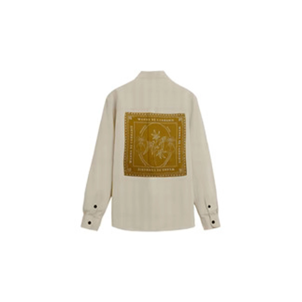 Cannabie WannaBe Patchwork Full Sleeves Hemp Shirt Off White - Image 2