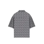 Cannabie Abstract Print Cuban Collar Hemp Shirt Off White - Image 2