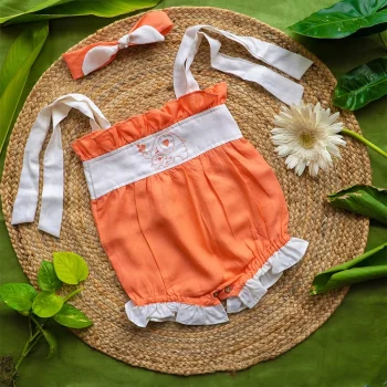 Aranya Lifestyle Tangerine twosome, (Orange romper) on itshemp.in
