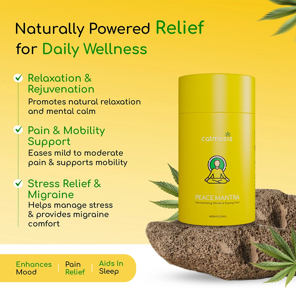 Calmosis Peace Mantra Premium Ayurvedic THC+CBD Cannabis Tincture 4000mg, 20ml on itshemp.in