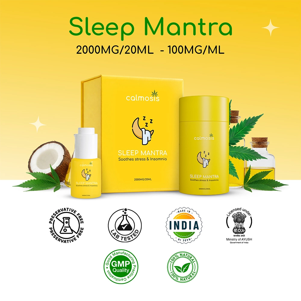 "Calmosis Sleep Mantra Natural Ayurvedic CBD Sleep Tincture 2000mg (THC-Free), 20ml" on itshemp.in
