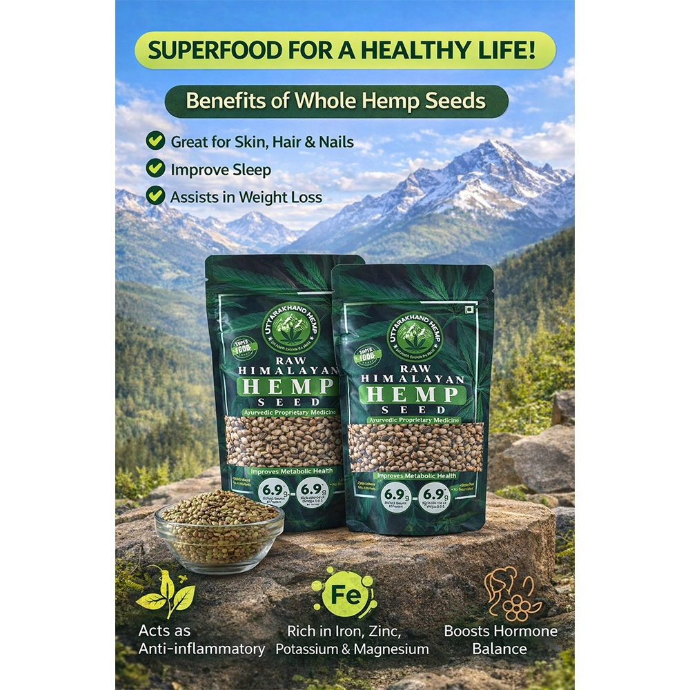 Uttarakhand Hemp Raw Organic Himalayan  Hempseed 400 gms on itshemp.in