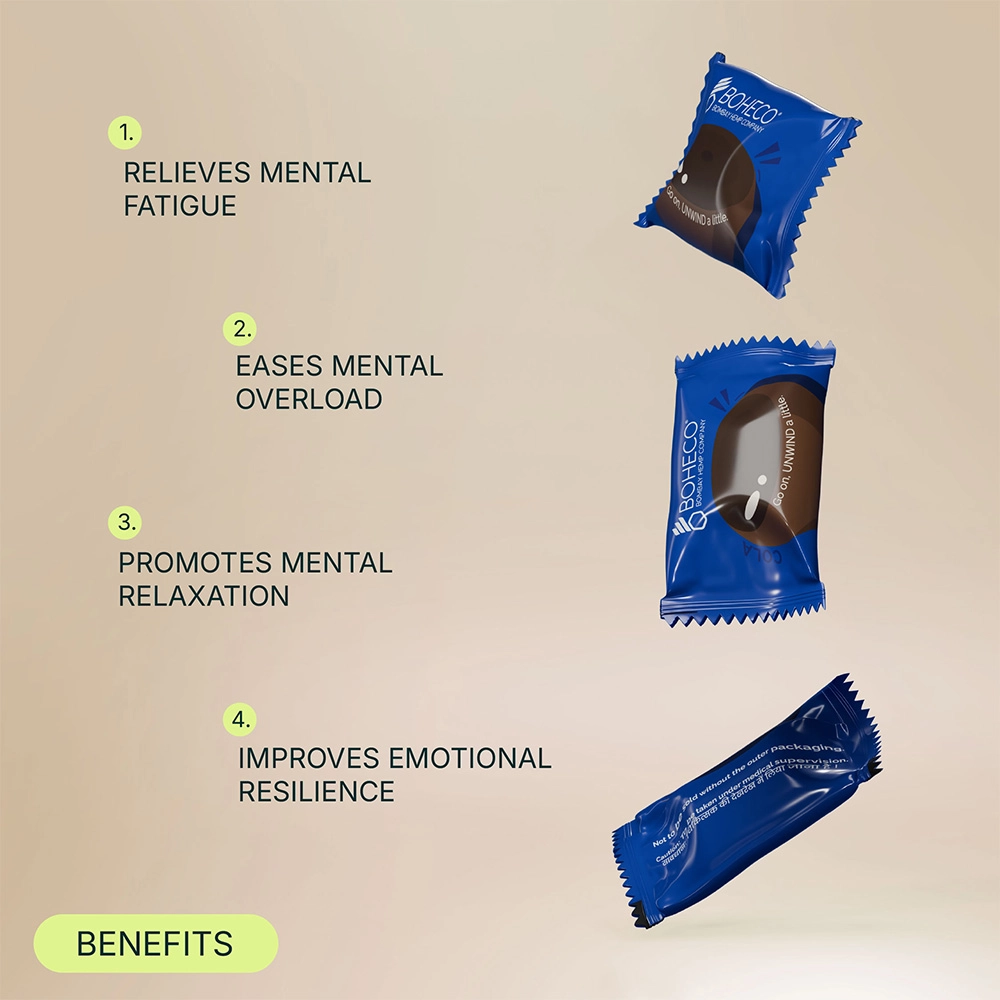 BOHECO - UNWIND - Relaxation & Mood Support Gummies - 138MG - Cola - Pack of 15 - Image 4