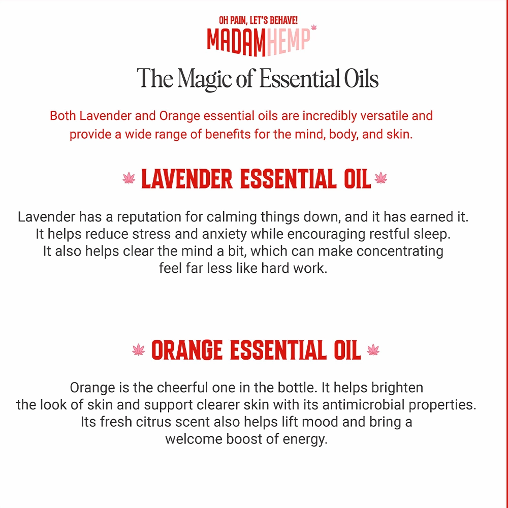 Madam Hemp Lavender & Orange Hemp Massage Oil, 800 ml, on itshemp.in