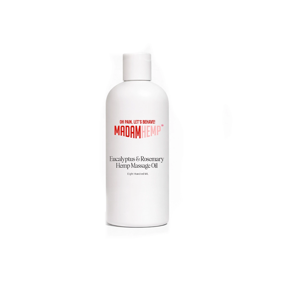Madam Hemp Eucalyptus & Rosemary Hemp Massage Oil, 800 ml - Image 1