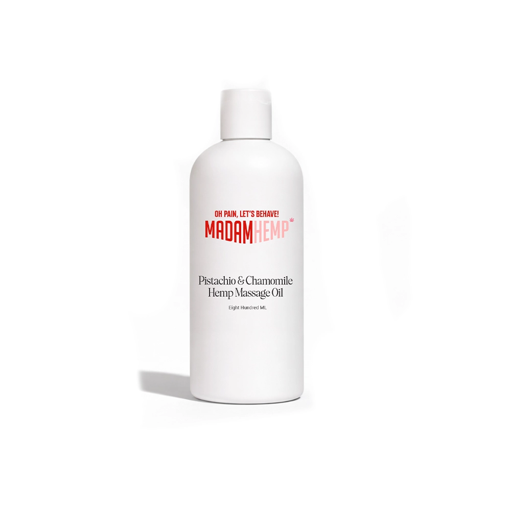 Madam Pistachio & Chamomile Hemp Massage Oil, 800 ml, on itshemp.in