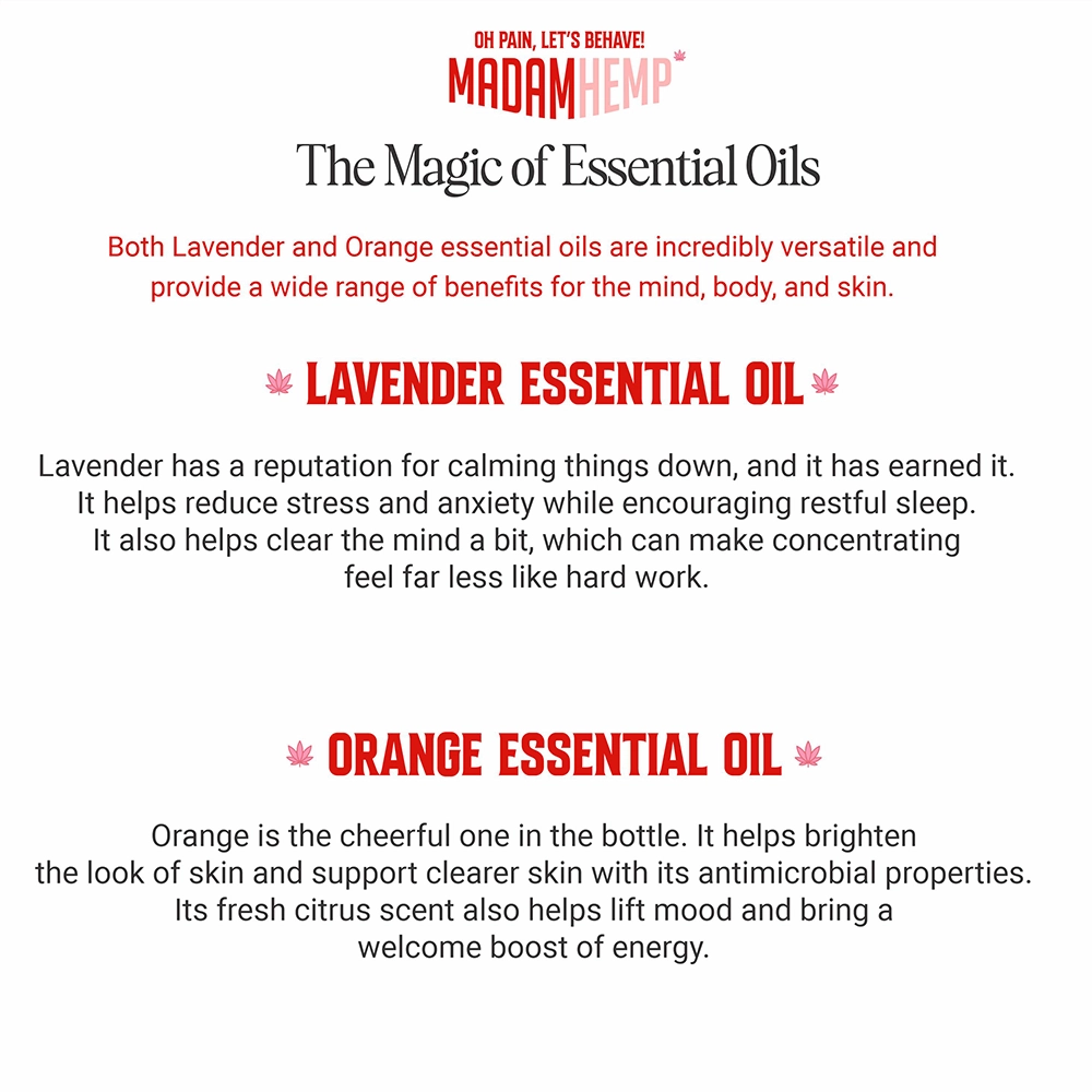Madam Hemp Lavender & Orange Hemp Massage Oil, 100 ml, on itshemp.in