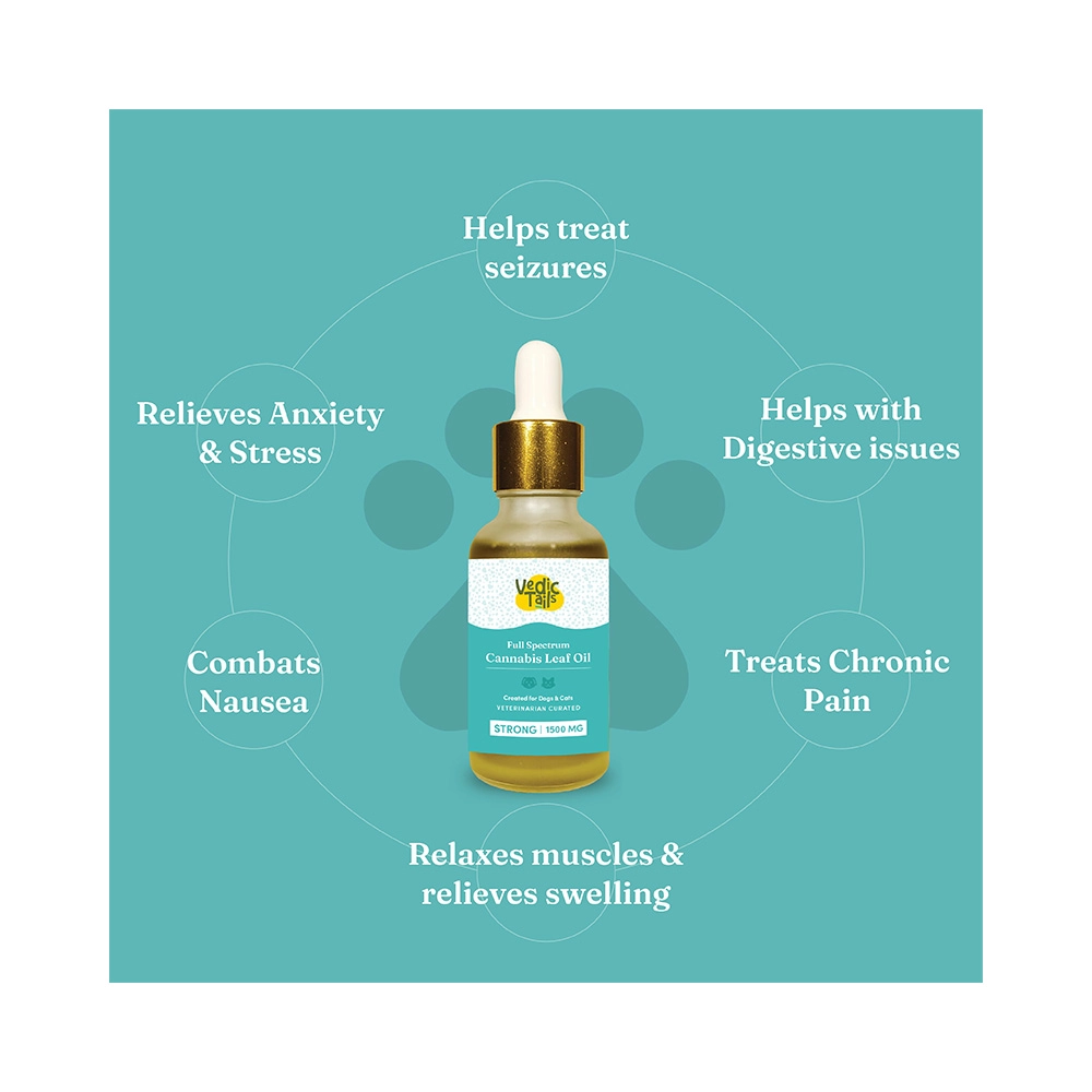 Vedic Tails Full Spectrum Cannabis, leaf extract for Pet - Strong, 30ml - Image 8