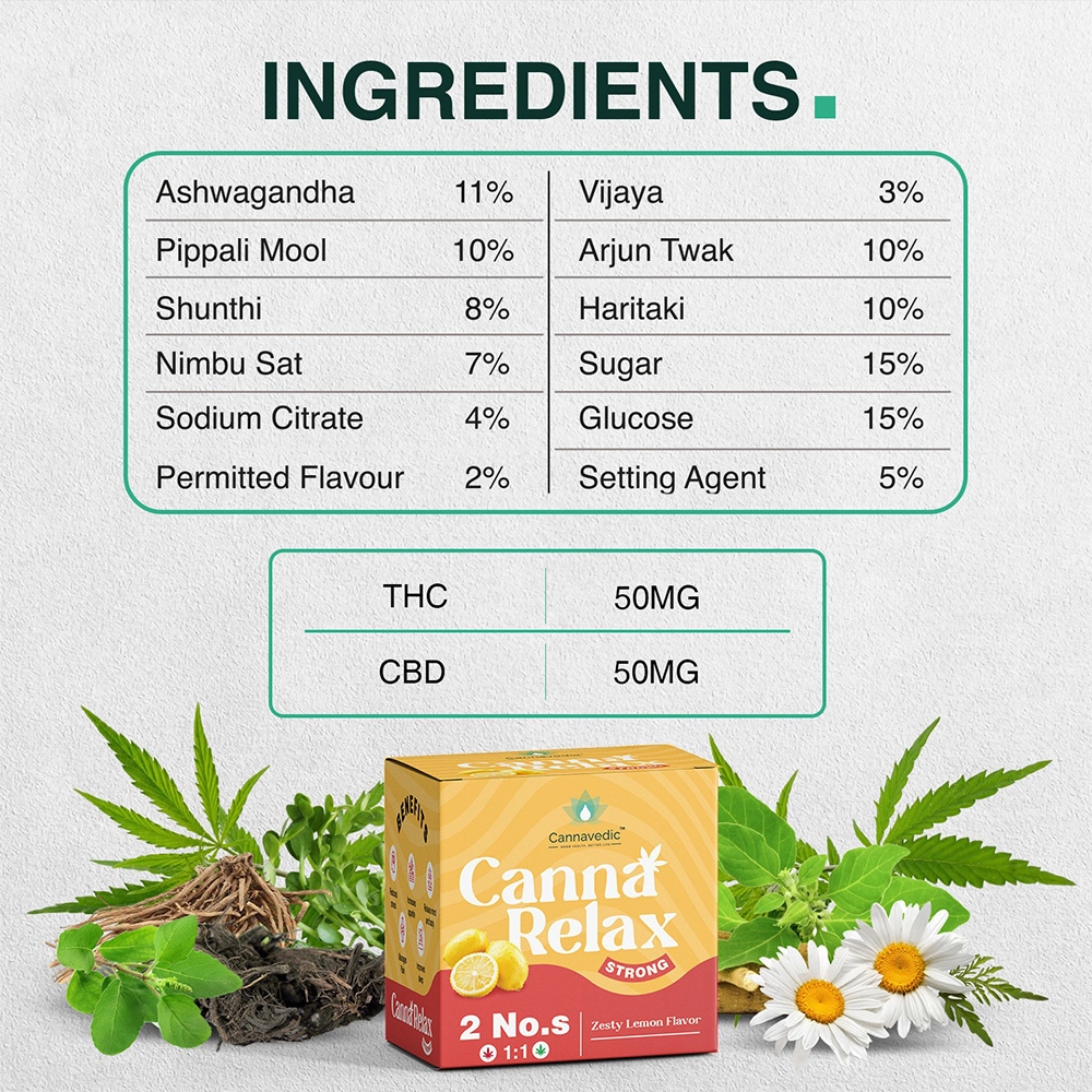 Cannavedic CannaRelax Strong - Ayurvedic Vijaya Candy, (1:1 | THC:CBD), Pack of 2 - Image 3