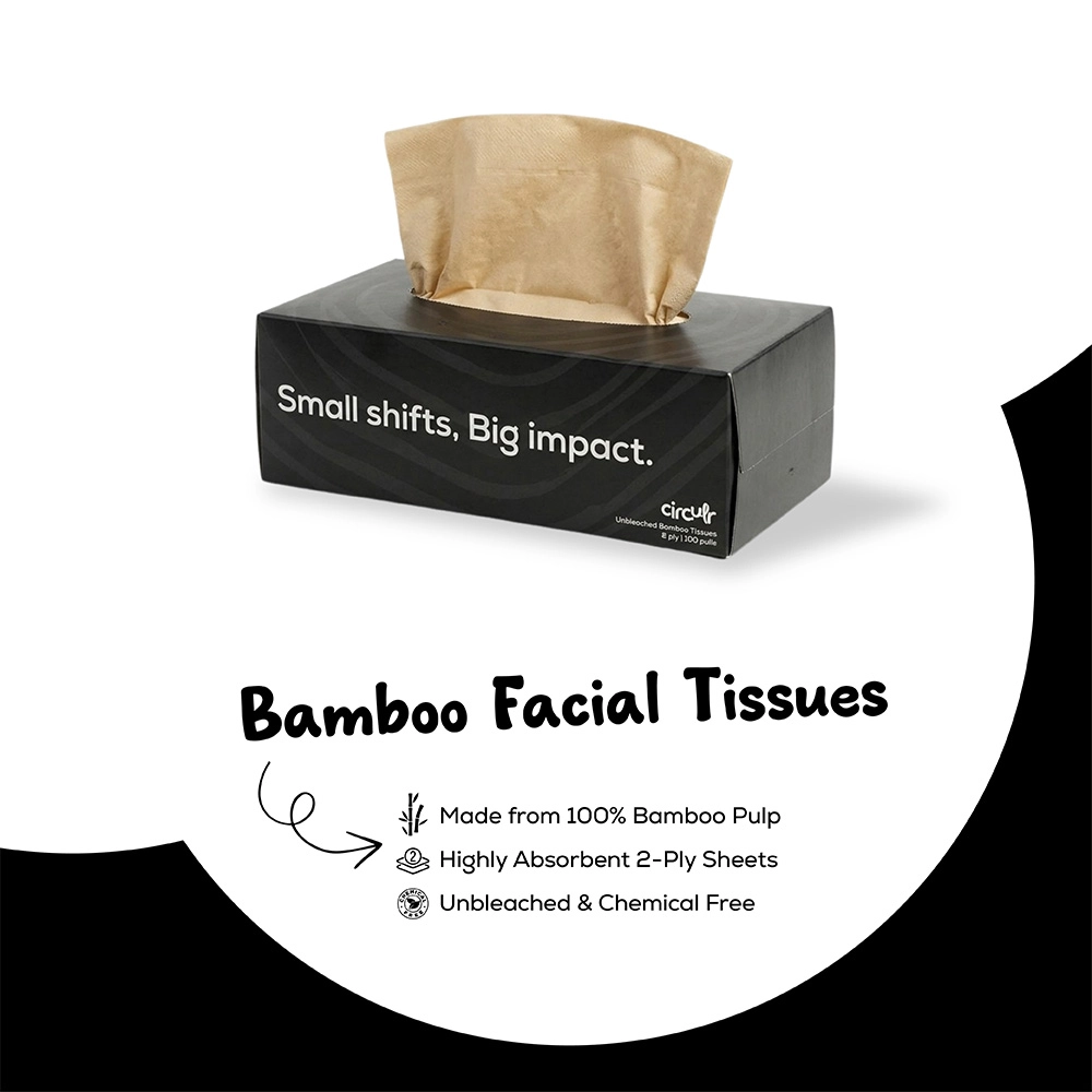 Circulr Bamboo Facial Tissues - Black on itshemp.in