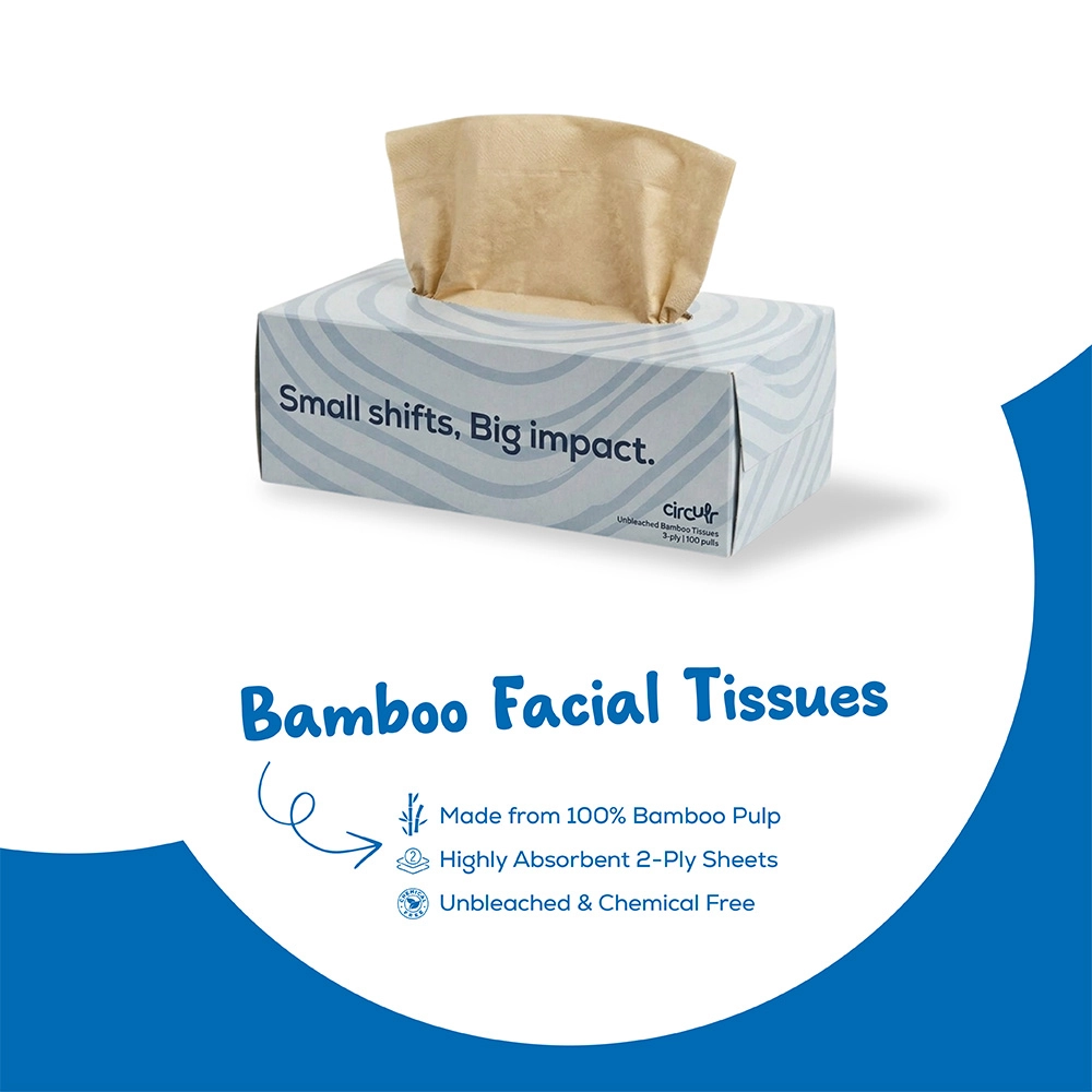 Circulr Bamboo Facial Tissues - Blue on itshemp.in