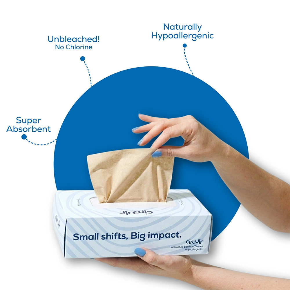 Circulr Bamboo Facial Tissues - Blue on itshemp.in