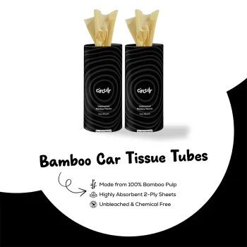 Ciculr Bamboo Tissue Tube (Pack of 2) - Black on itshemp.in
