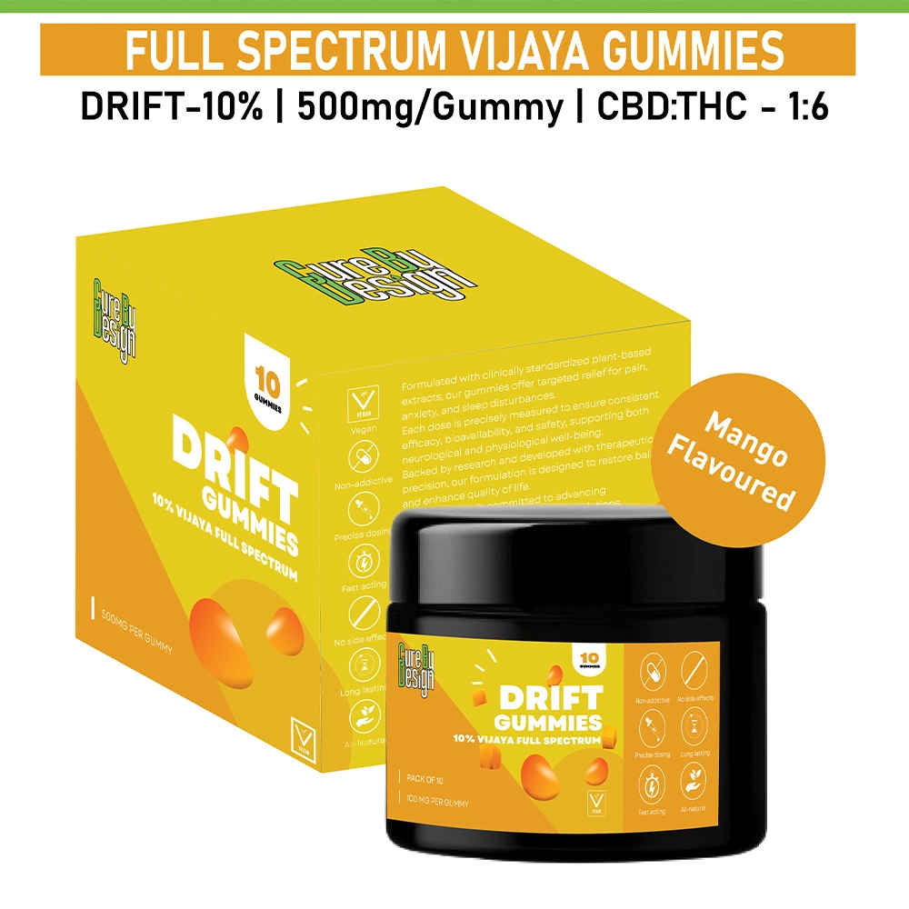 Cure By Design Drift Gummies, CBD:THC-1:6, (Pack of 10 - Pack of 30) - Image 3