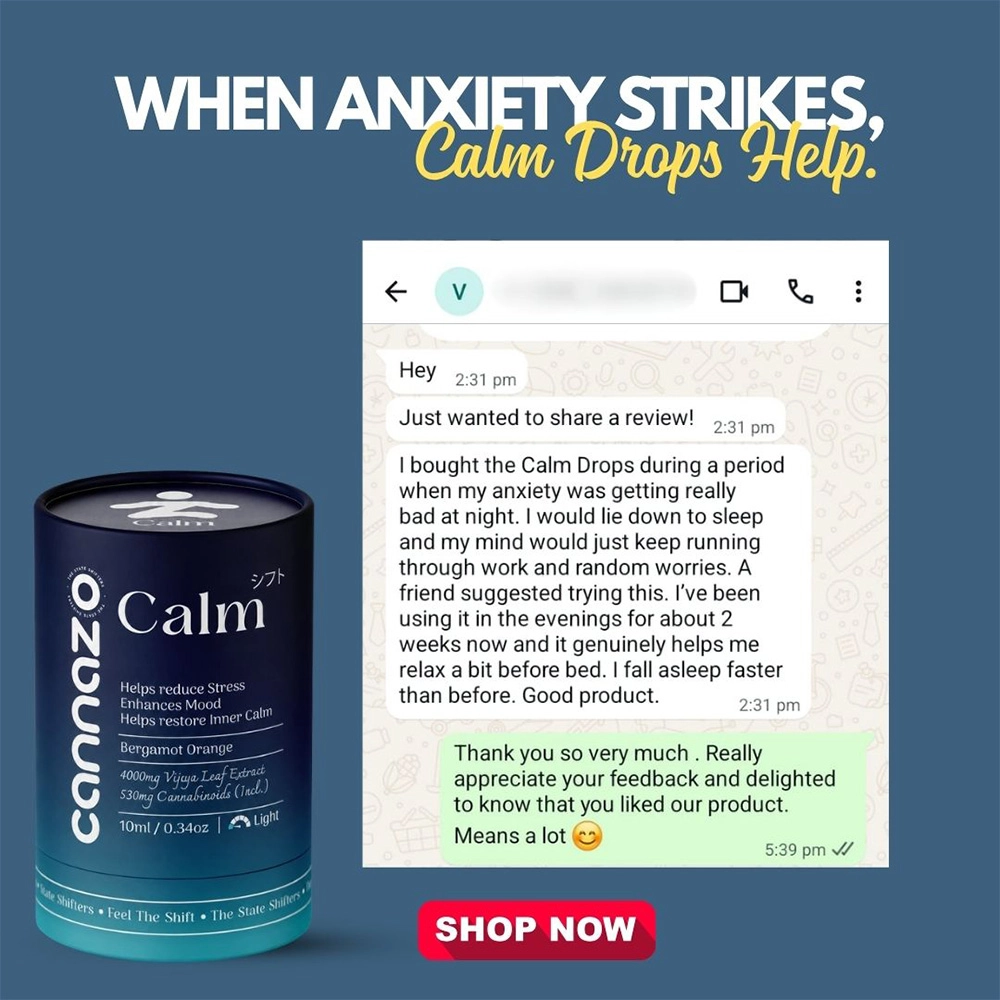 CannazoIndia Calm Drops for Stress, 10 ml - Image 5