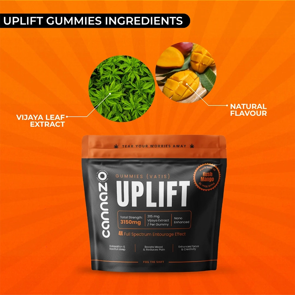 CannazoIndia Mood Elevating Kit, Uplift Drop + Tropical Raw Mango - Image 7