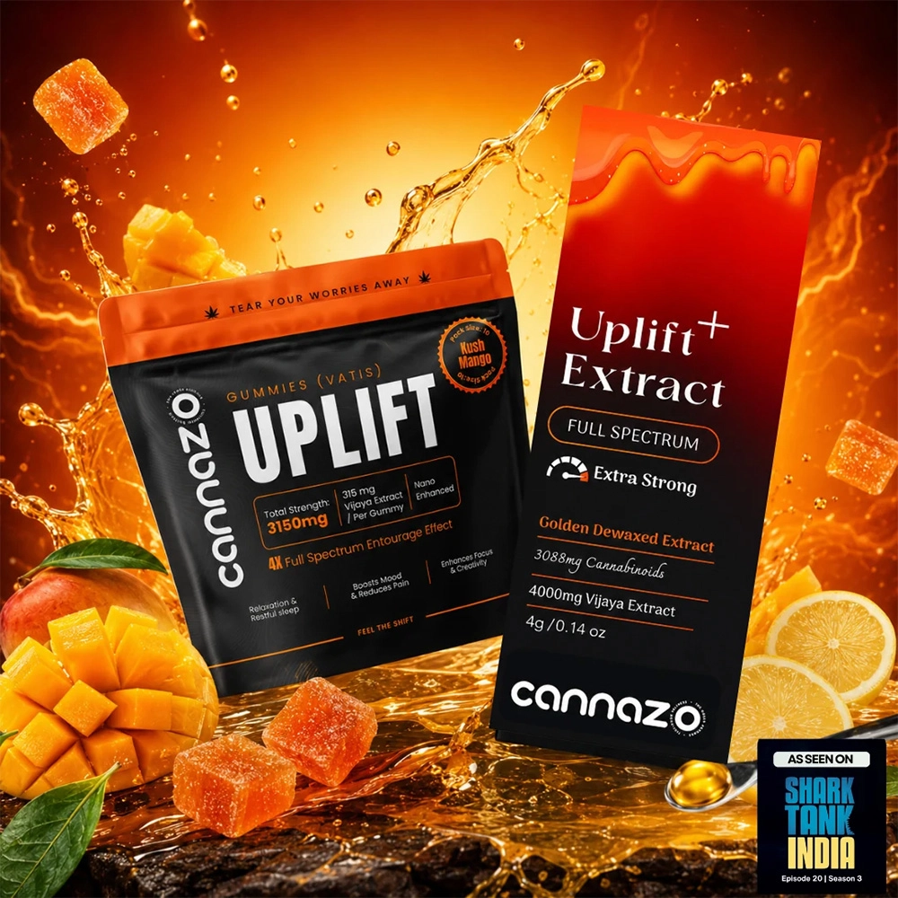 CZ115087_1 CannazoIndia Uplift & Unwind Kit For Deep Relaxation & Happiness (Mango Kush-1gm) - Image 1