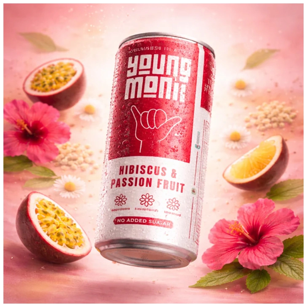 Young Monk - Hibiscus & Passion Fruit Flavour, Zero Added Sugar CALMNESS Drink, (Pack Of 4) - Image 2