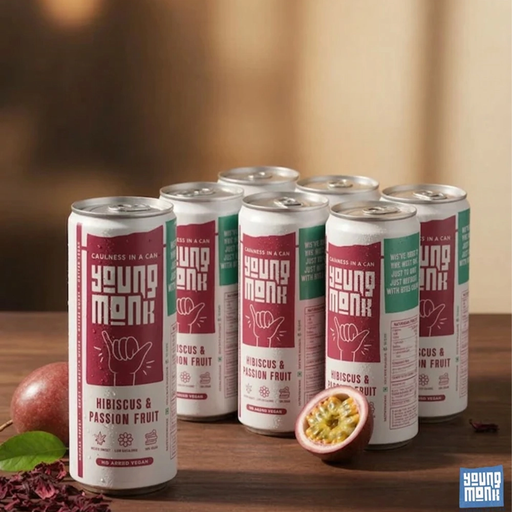 Young Monk - Hibiscus & Passion Fruit Flavour, Zero Added Sugar CALMNESS Drink, (Pack Of 24) - Image 2